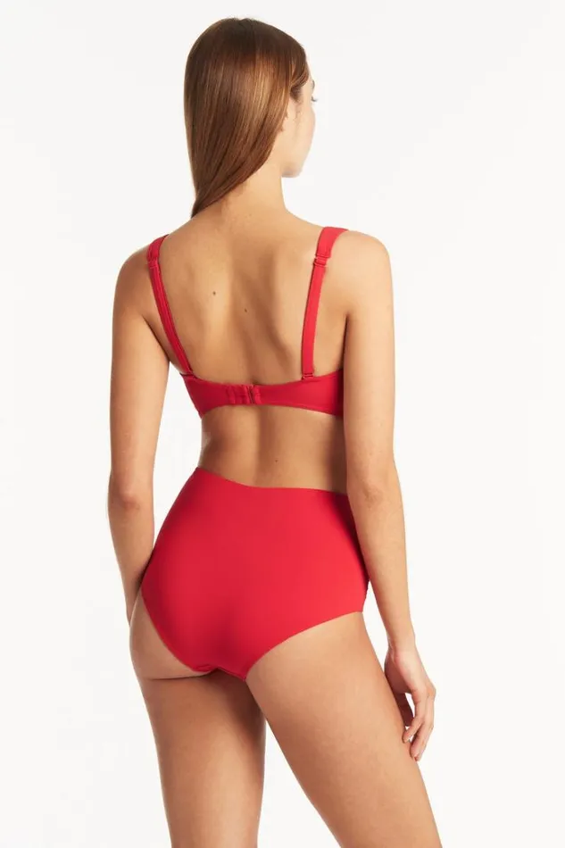 Sea Level Bottoms Eco Essentials High Waist Gathered Side Pant Eco Essentials Red 8211 Women