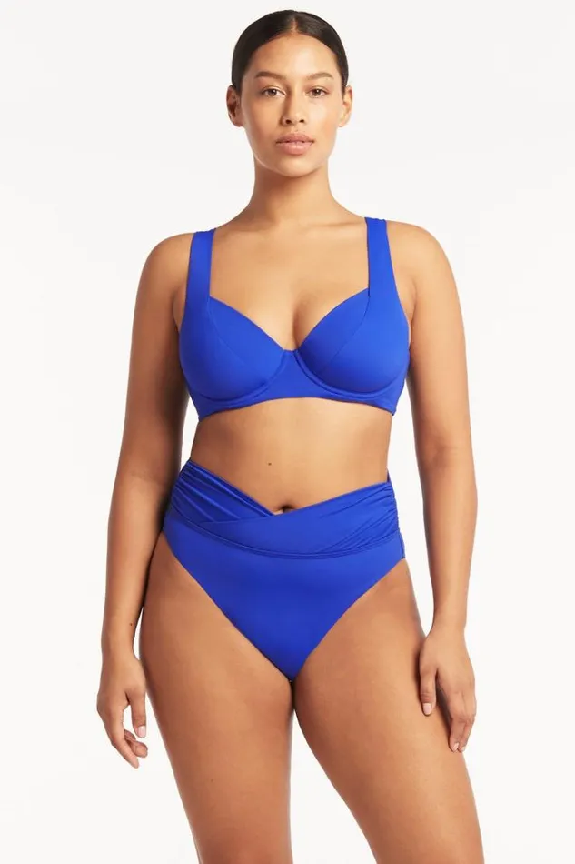 Sea Level Bottoms Eco Essentials Wrap High Waist Pant Eco Essentials Cobalt 8211 Women