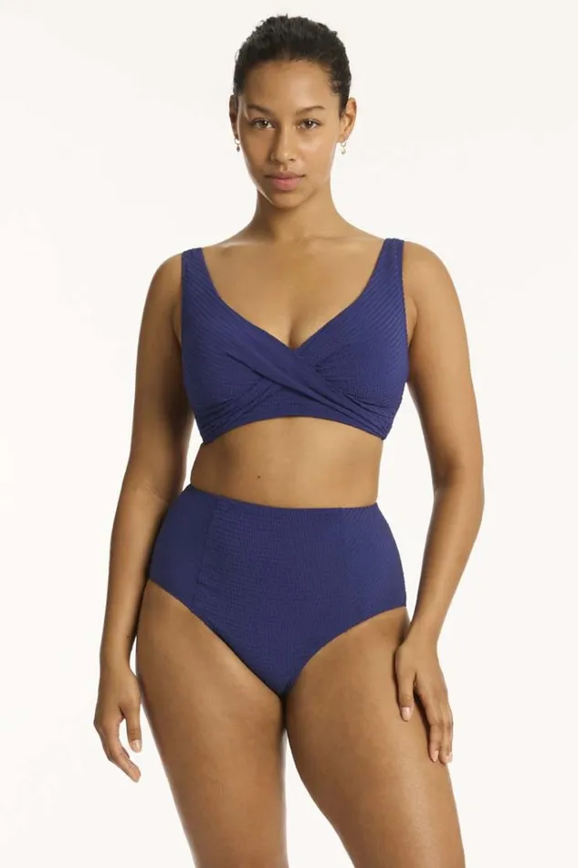 Sea Level Bottoms Messina Panelled High Waist Pant Messina French Navy 8211 Women
