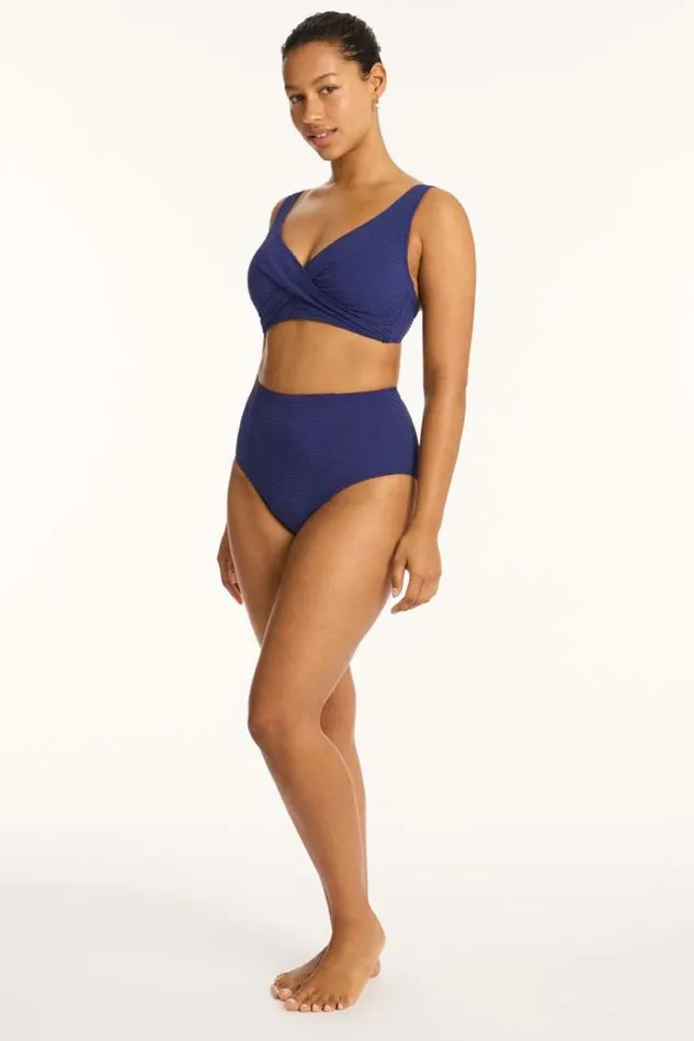 Sea Level Bottoms Messina Panelled High Waist Pant Messina French Navy 8211 Women