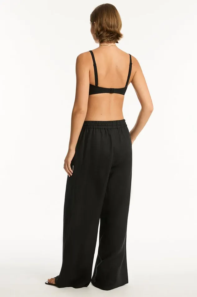 Sea Level Linen Tidal Linen Palazzo Pant Tidal Linen Black 8211 Women