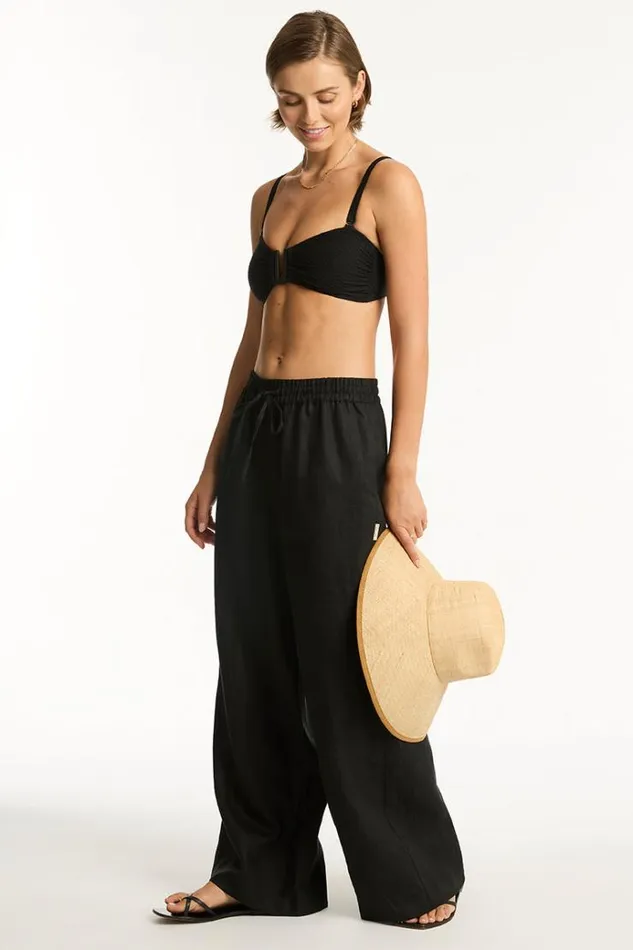 Sea Level Linen Tidal Linen Palazzo Pant Tidal Linen Black 8211 Women