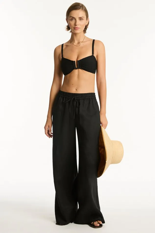 Sea Level Linen Tidal Linen Palazzo Pant Tidal Linen Black 8211 Women