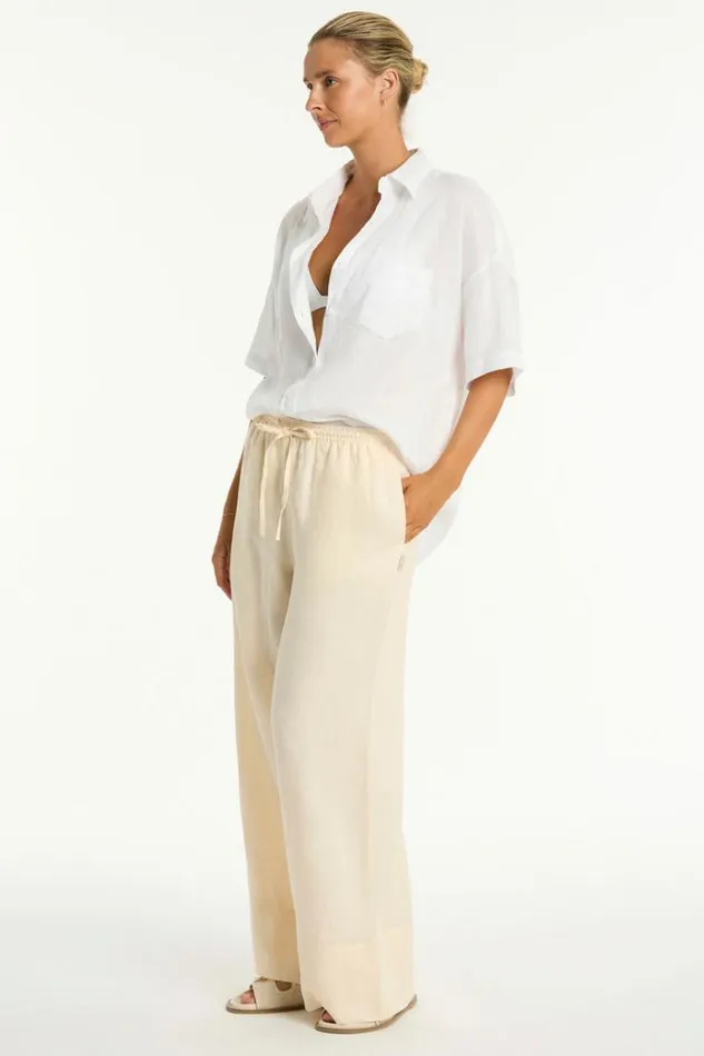 Sea Level Linen Tidal Linen Palazzo Pant Tidal Linen Vanilla 8211 Women