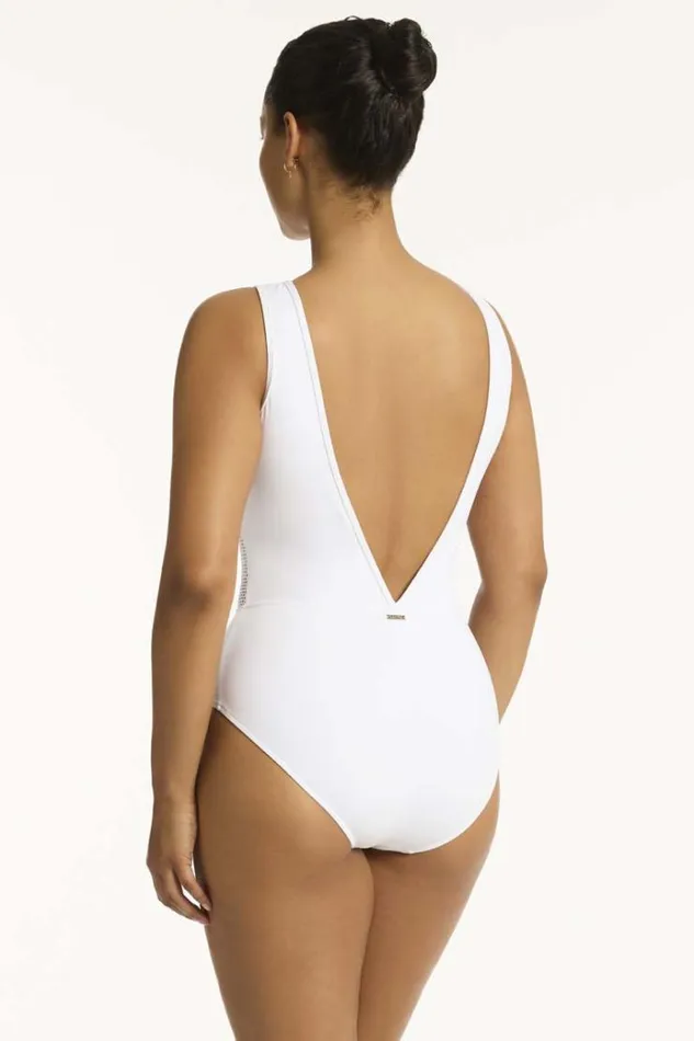 Sea Level One Pieces Drift High Neck One Piece Drift White 8211 Women