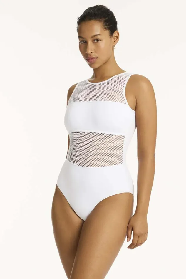 Sea Level One Pieces Drift High Neck One Piece Drift White 8211 Women