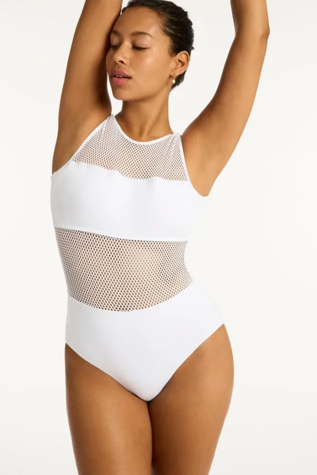 Sea Level One Pieces Drift High Neck One Piece Drift White 8211 Women