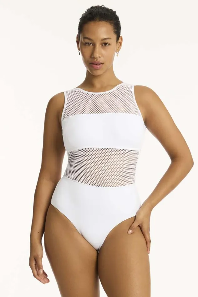 Sea Level One Pieces Drift High Neck One Piece Drift White 8211 Women