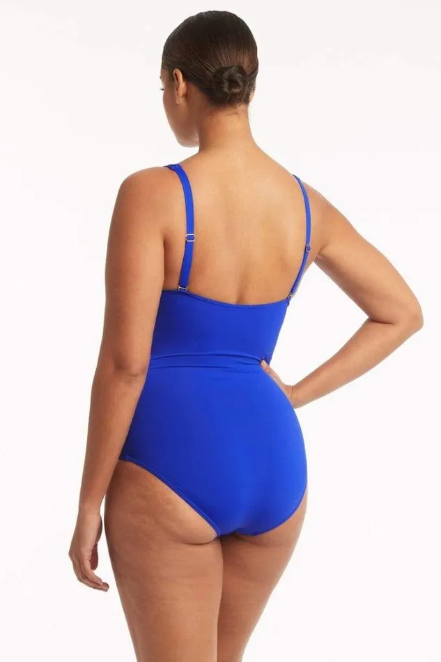 Sea Level One Pieces Eco Essentials Cross Front One Piece Eco Essentials Cobalt 8211 Women