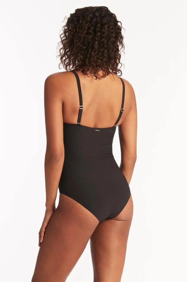 Sea Level One Pieces Spinnaker U Bar Bandeau One Piece Spinnaker Black 8211 Women