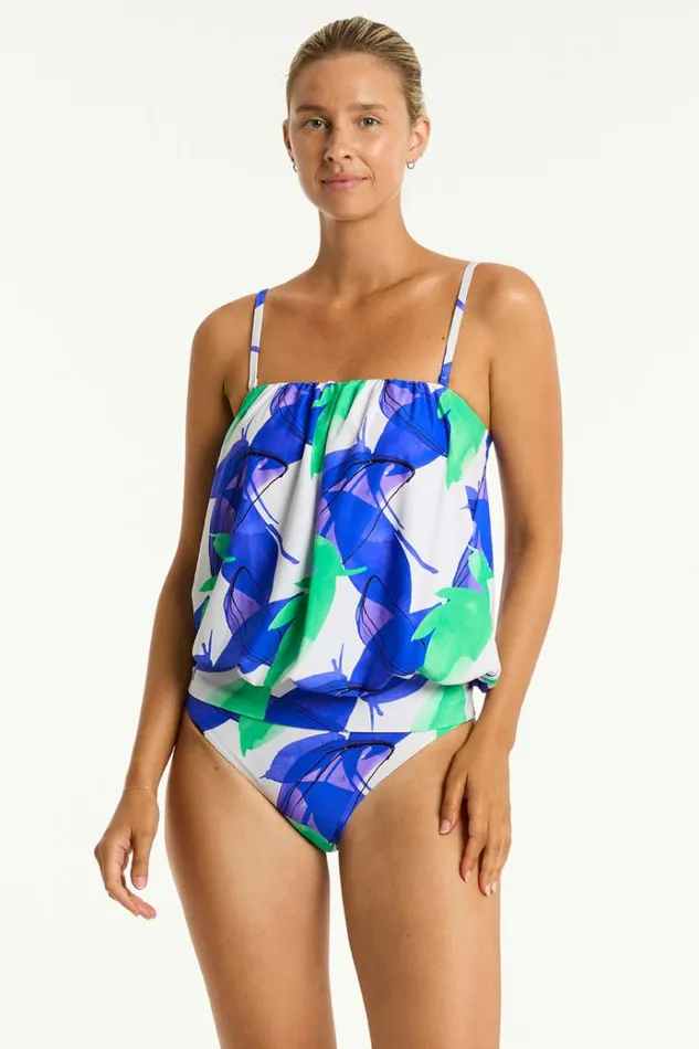 Sea Level Tankinis and Singlets Sublime Blouson Bandeau Tankini Sublime Cobalt 8211 Women