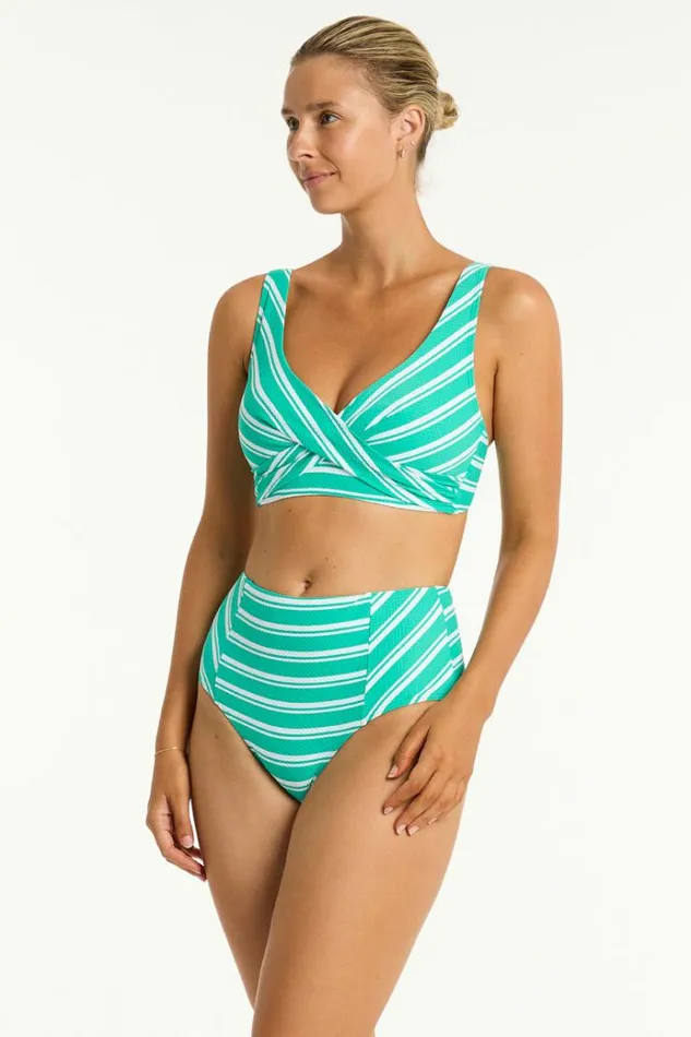 Sea Level Tops Biarritz Cross Front Multifit Bra Biarritz Evergreen 8211 Women