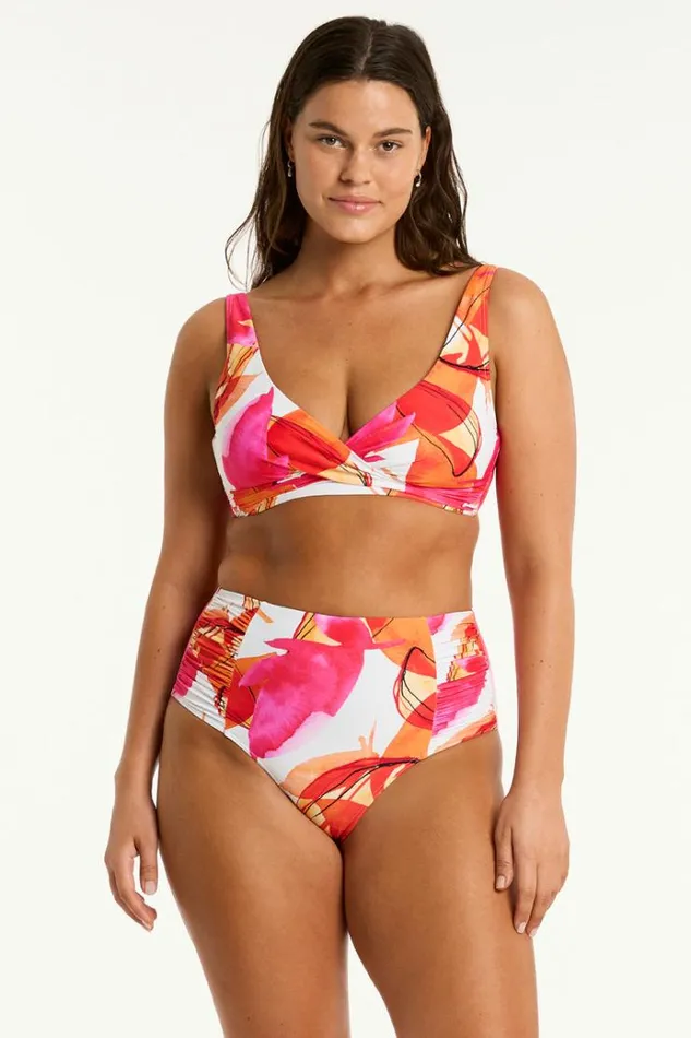 Sea Level Tops Sublime Cross Front Multifit Bra Sublime Flame 8211 Women