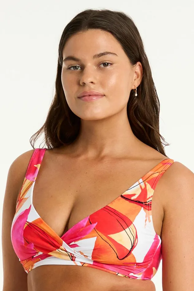 Sea Level Tops Sublime Cross Front Multifit Bra Sublime Flame 8211 Women