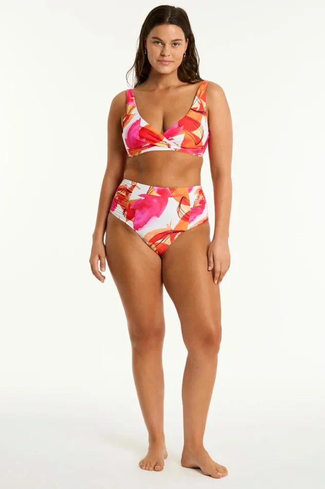 Sea Level Tops Sublime Cross Front Multifit Bra Sublime Flame 8211 Women