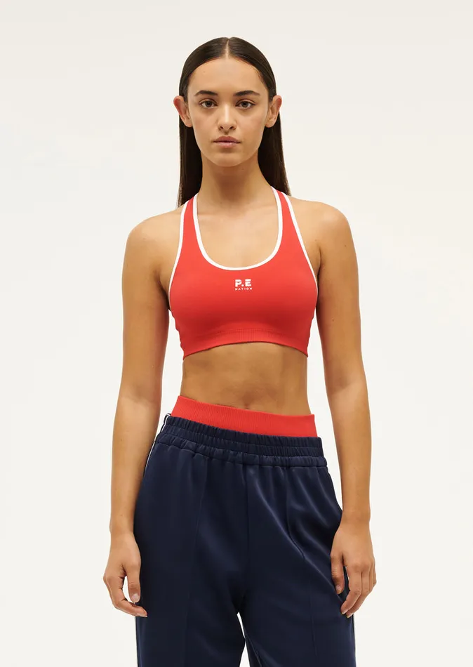 Seamless Women PE Nation RESTORE SEAMLESS SPORTS BRA IN POPPY RED