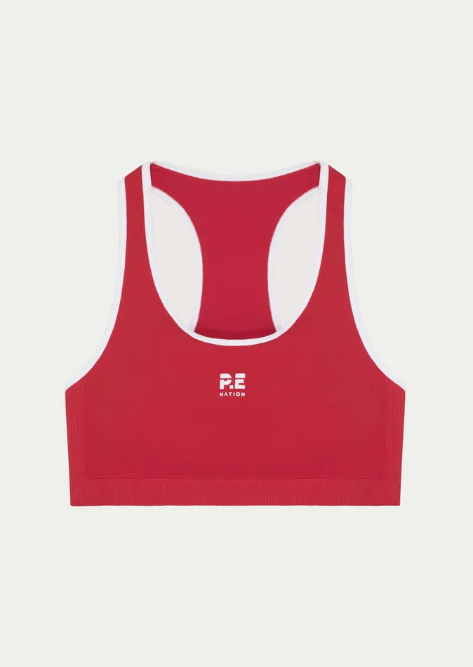 Seamless Women PE Nation RESTORE SEAMLESS SPORTS BRA IN POPPY RED
