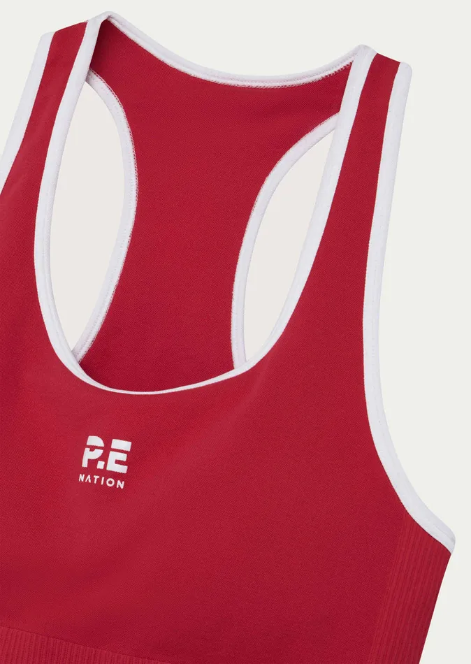 Seamless Women PE Nation RESTORE SEAMLESS SPORTS BRA IN POPPY RED