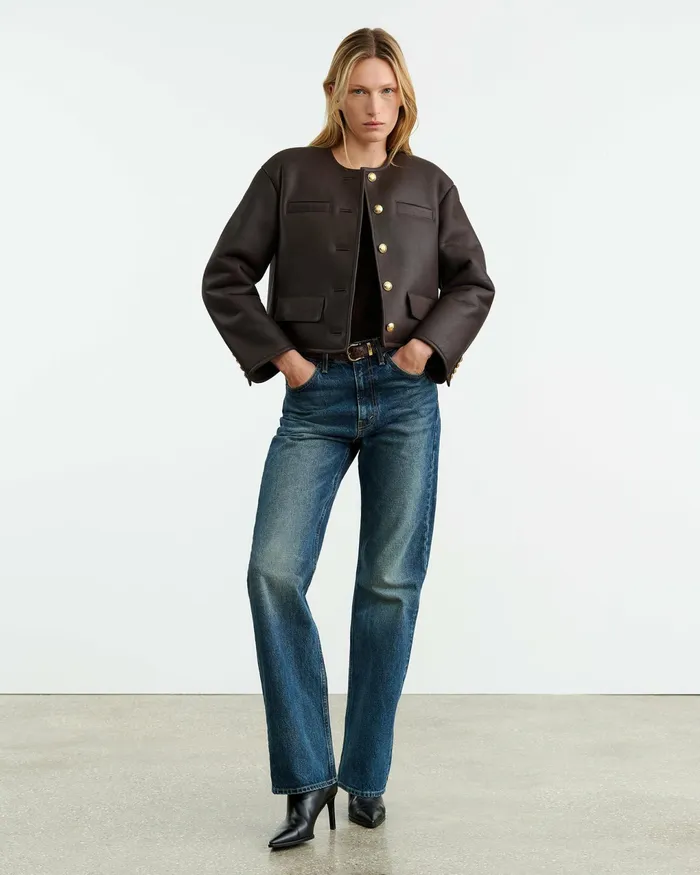 SELINA SHEARLING JACKET Espresso Women Nili Lotan Jackets and Blazers