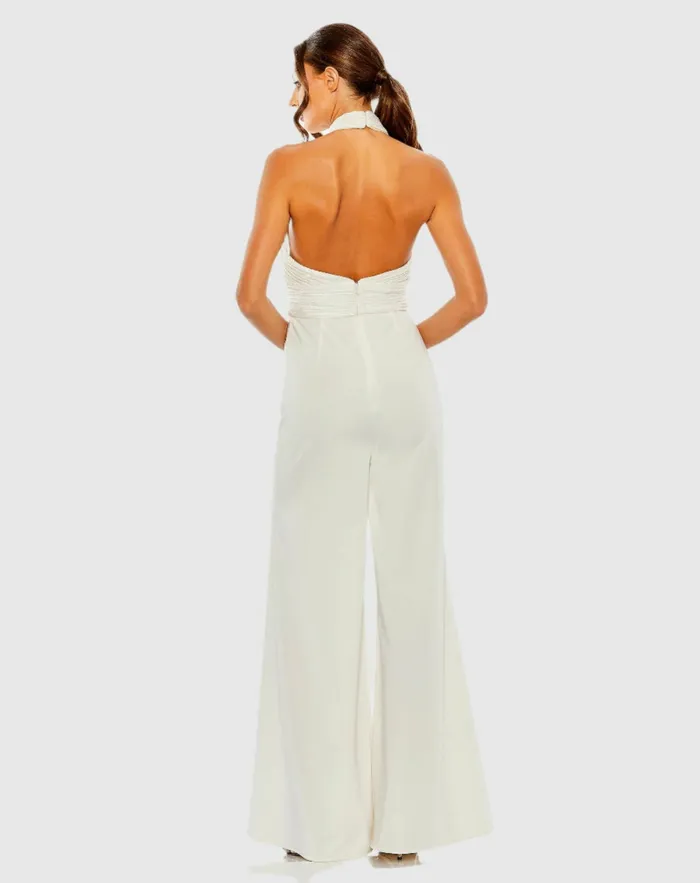 Sequined Cross Neck Halter Jumpsuit Black Women Jumpsuits and Rompers Mac Duggal Sequined Cross Neck Halter Jumpsuit Black Women Jumpsuits and Rompers Mac Duggal