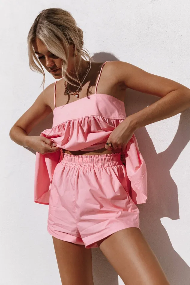 Serina Short Set Pink Women Matching Sets Petal and Pup