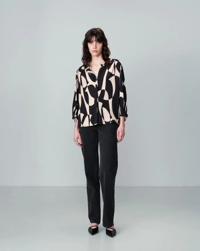 SHIRT NOIR NYMPHEA Shop Grace and Mila Patterned Blouses