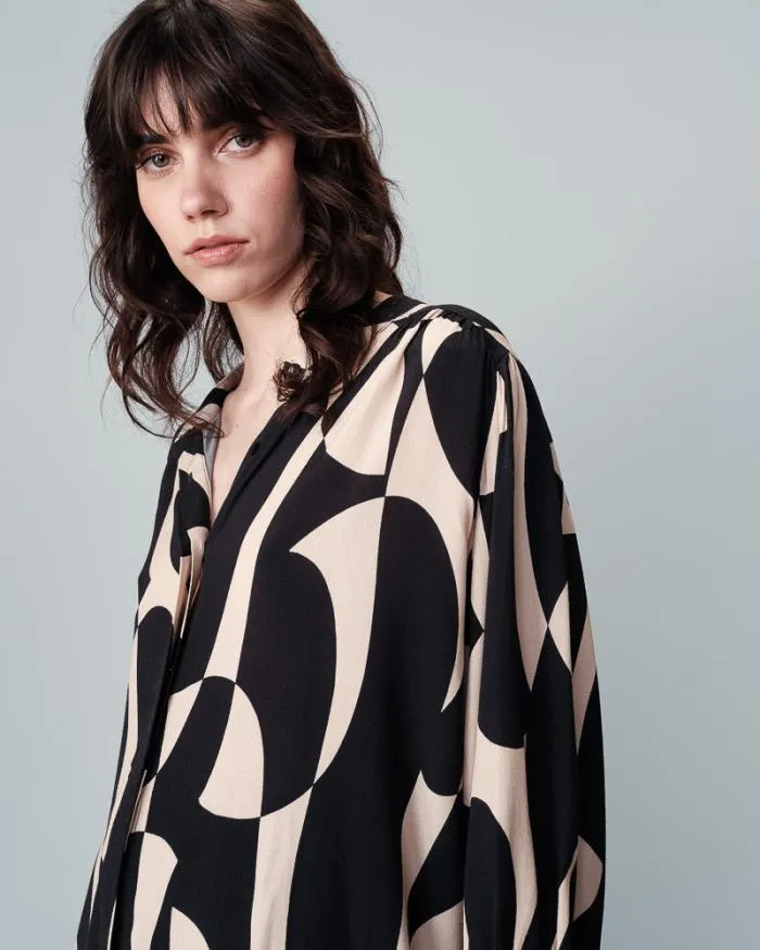 SHIRT NOIR NYMPHEA Shop Grace and Mila Patterned Blouses