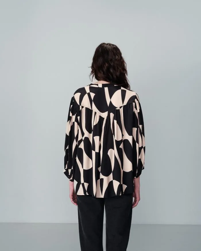 SHIRT NOIR NYMPHEA Shop Grace and Mila Patterned Blouses