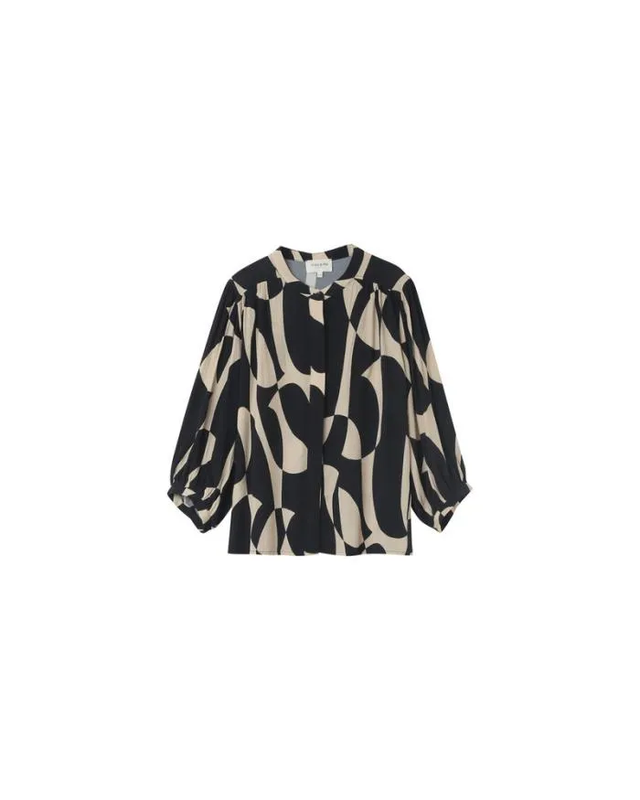 SHIRT NOIR NYMPHEA Shop Grace and Mila Patterned Blouses