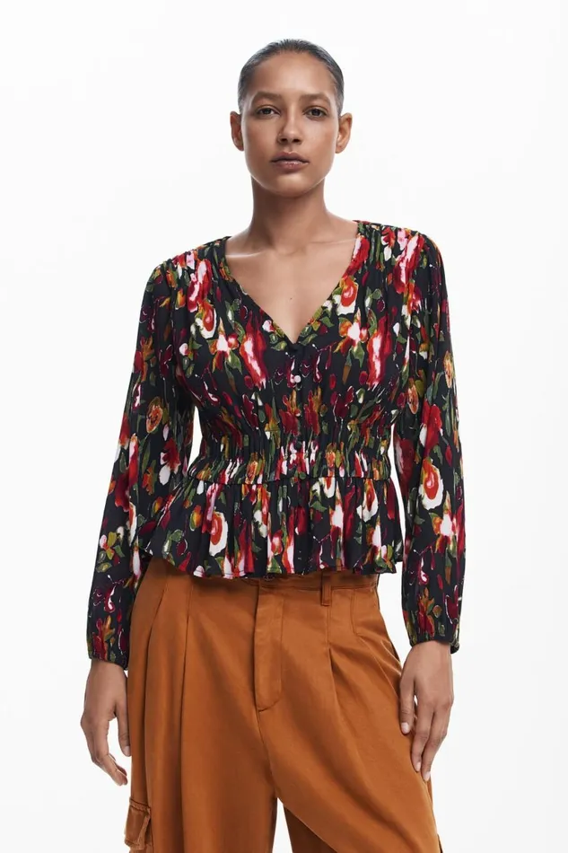 Shirts And Blouses Women Desigual Floral Blouse Black