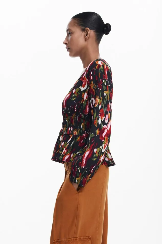 Shirts And Blouses Women Desigual Floral Blouse Black