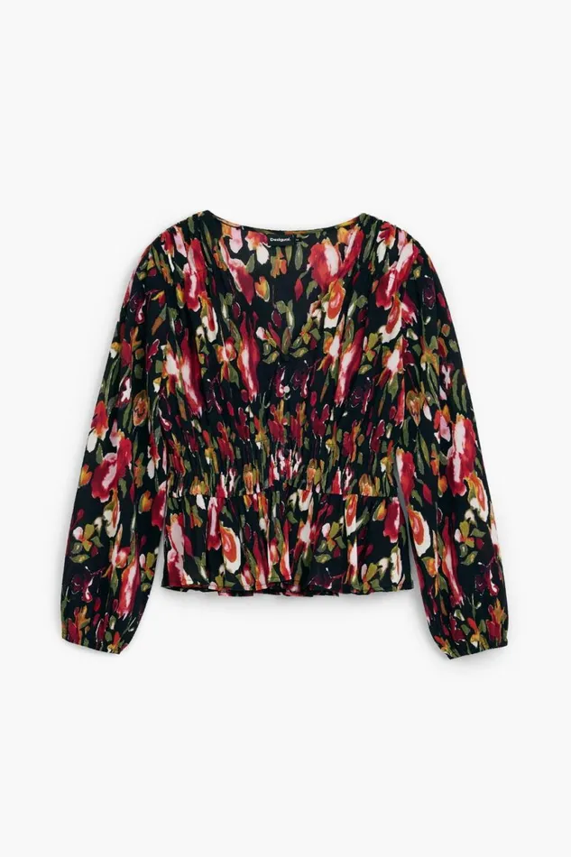 Shirts And Blouses Women Desigual Floral Blouse Black