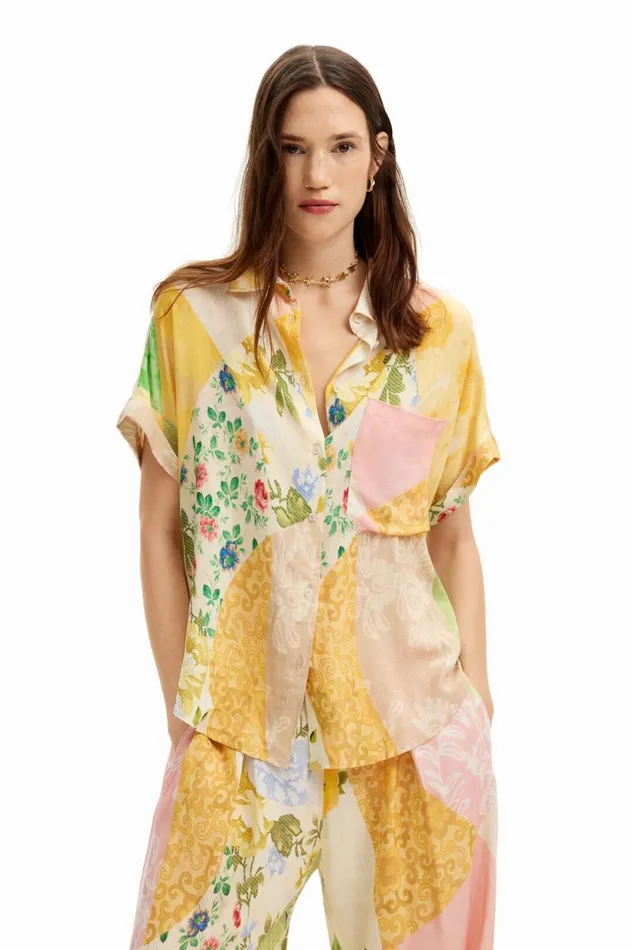 Shirts And Blouses Women Desigual Floral Patchwork Shirt Materialfinishes