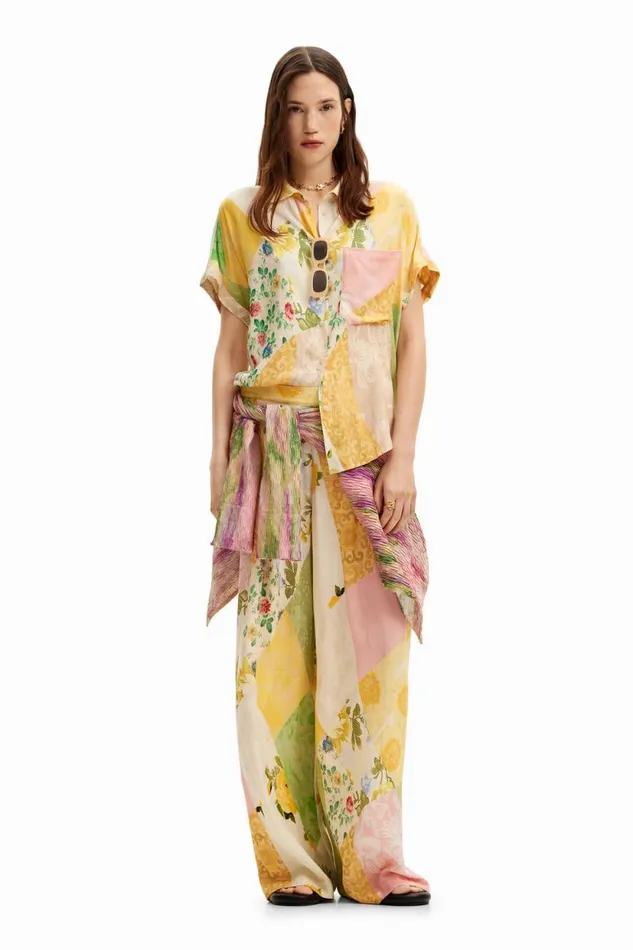 Shirts And Blouses Women Desigual Floral Patchwork Shirt Materialfinishes