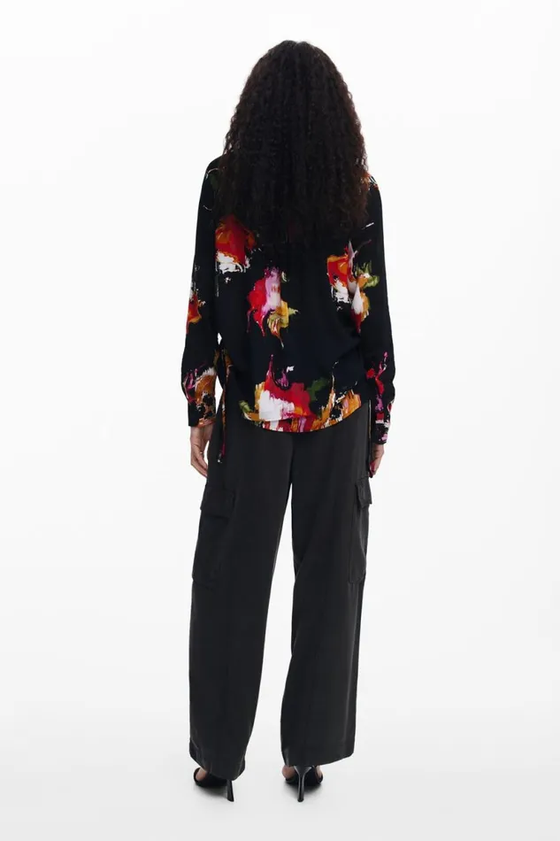 Shirts And Blouses Women Desigual Floral Print Shirt Black