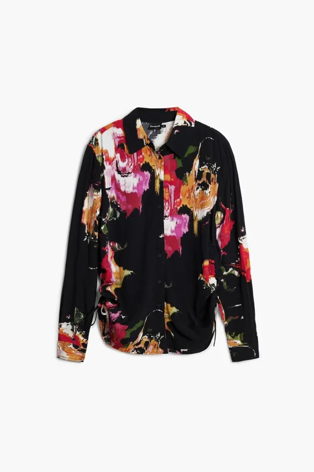 Shirts And Blouses Women Desigual Floral Print Shirt Black