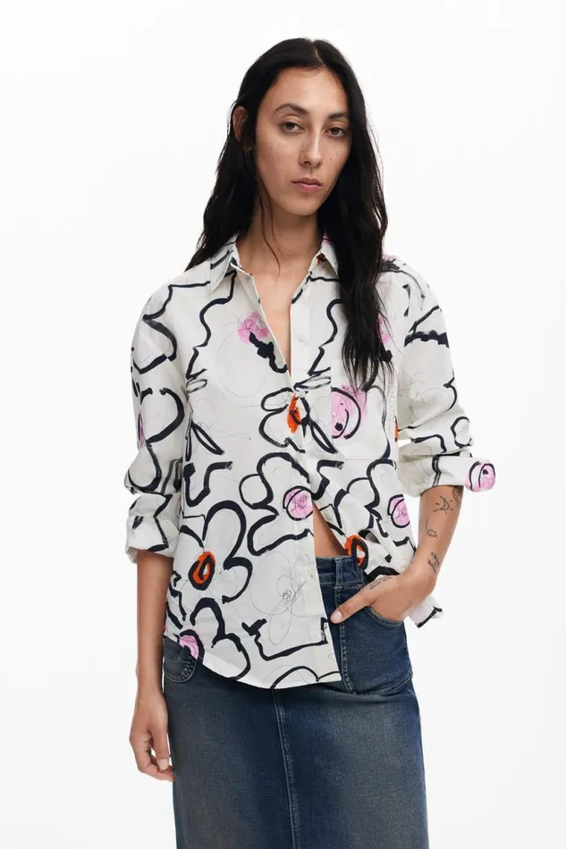 Shirts And Blouses Women Desigual Light Floral Shirt White