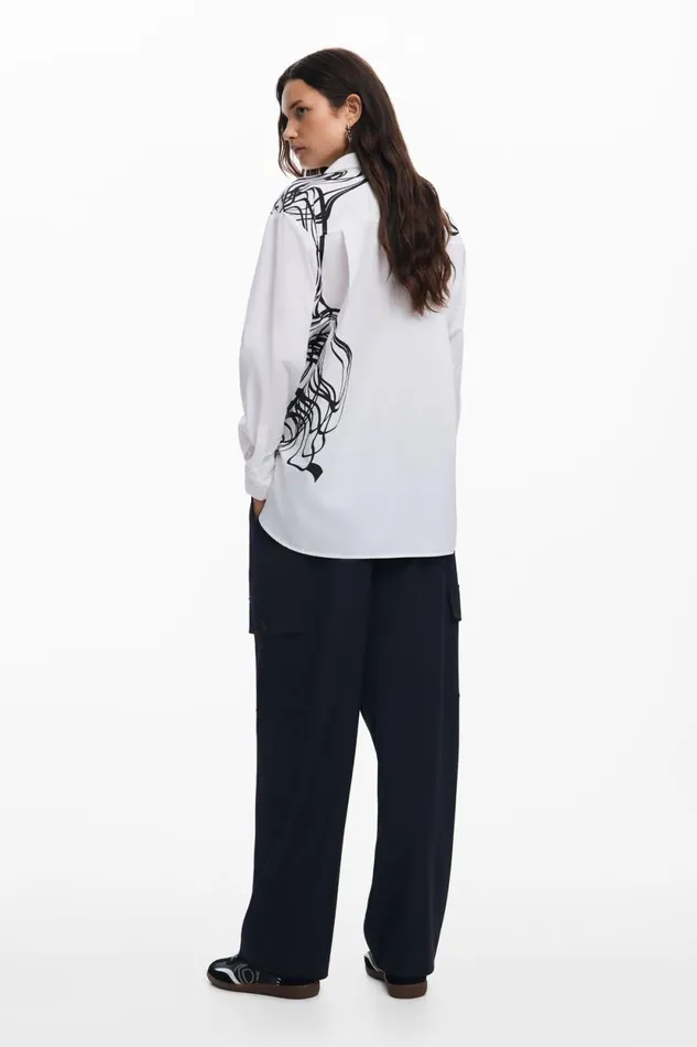 Shirts And Blouses Women Desigual Oversized Shirt M Christian Lacroix White