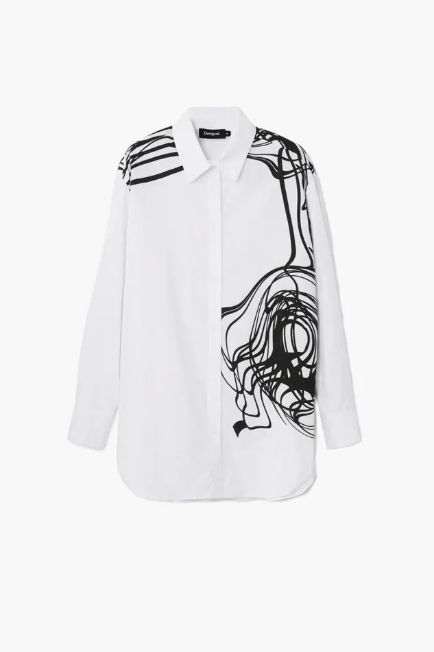 Shirts And Blouses Women Desigual Oversized Shirt M Christian Lacroix White