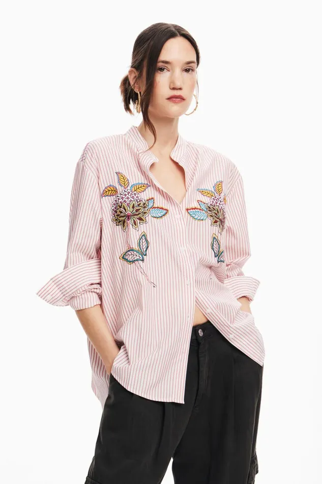 Shirts And Blouses Women Desigual Striped Floral Shirt Red