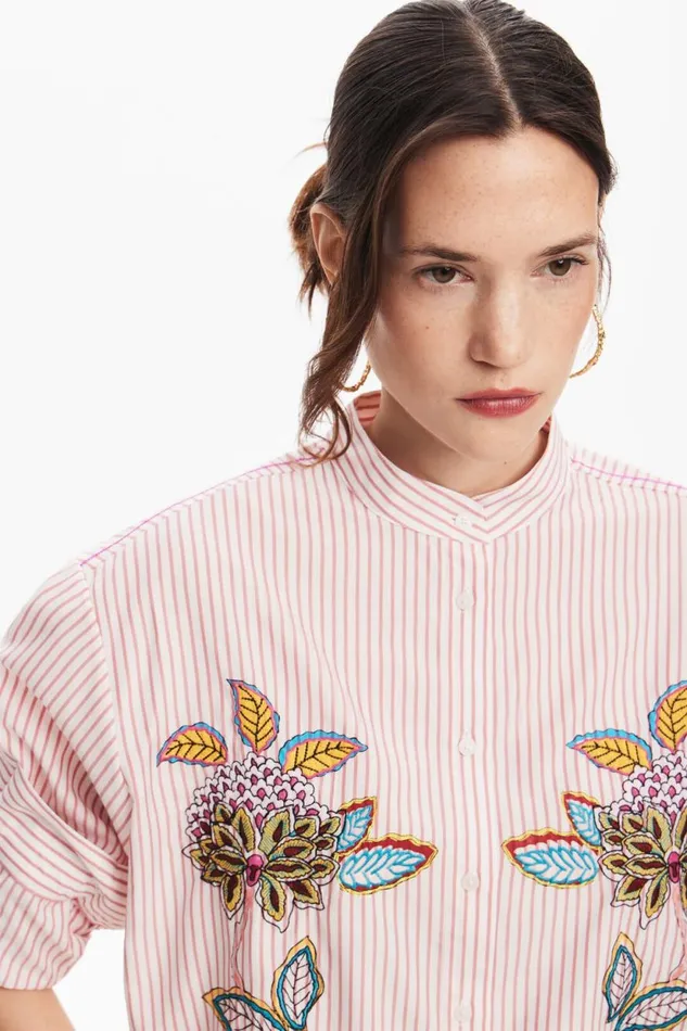 Shirts And Blouses Women Desigual Striped Floral Shirt Red