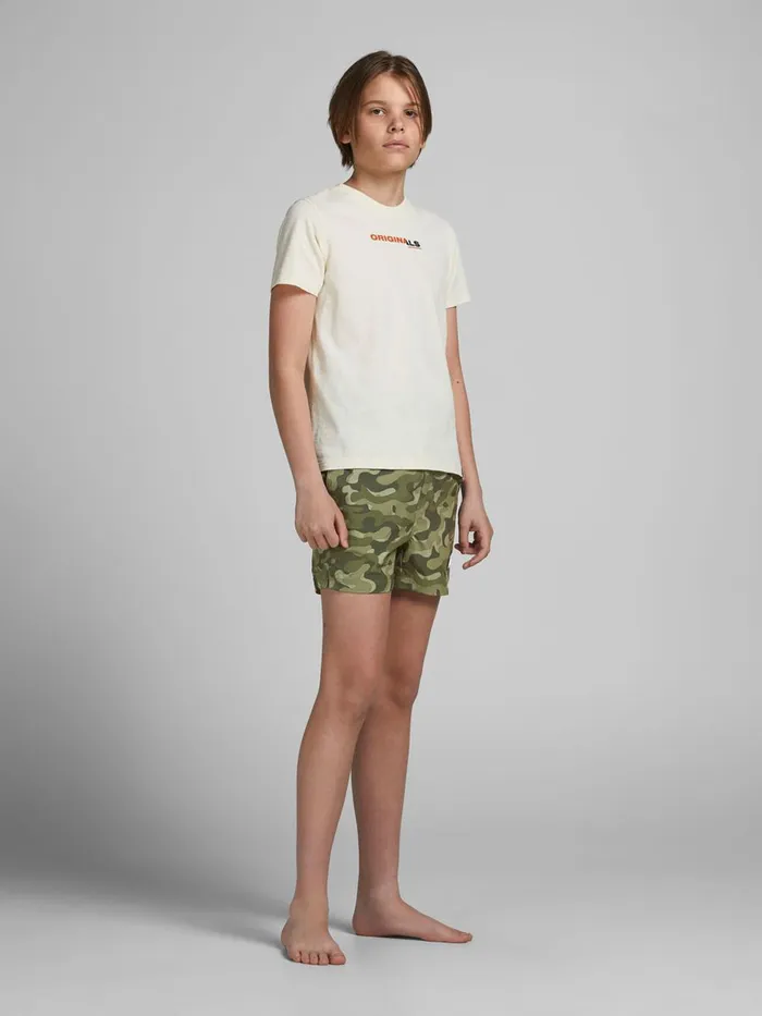 Shirts JACK and JONES Junior BOYS CAMO PRINT SWIM SHORTS Green Forest Night Gift 4 You