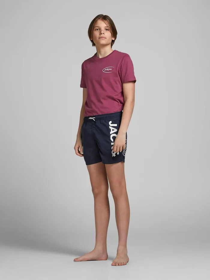 Shirts JACK and JONES Junior BOYS LOGO RECYCLED POLYESTER SWIM SHORTS Blue Navy Blazer Online