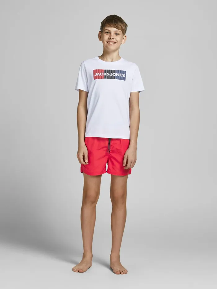 Shirts JACK and JONES Junior BOYS RECYCLED POLYESTER SWIM SHORTS Red Flame Scarlet Online