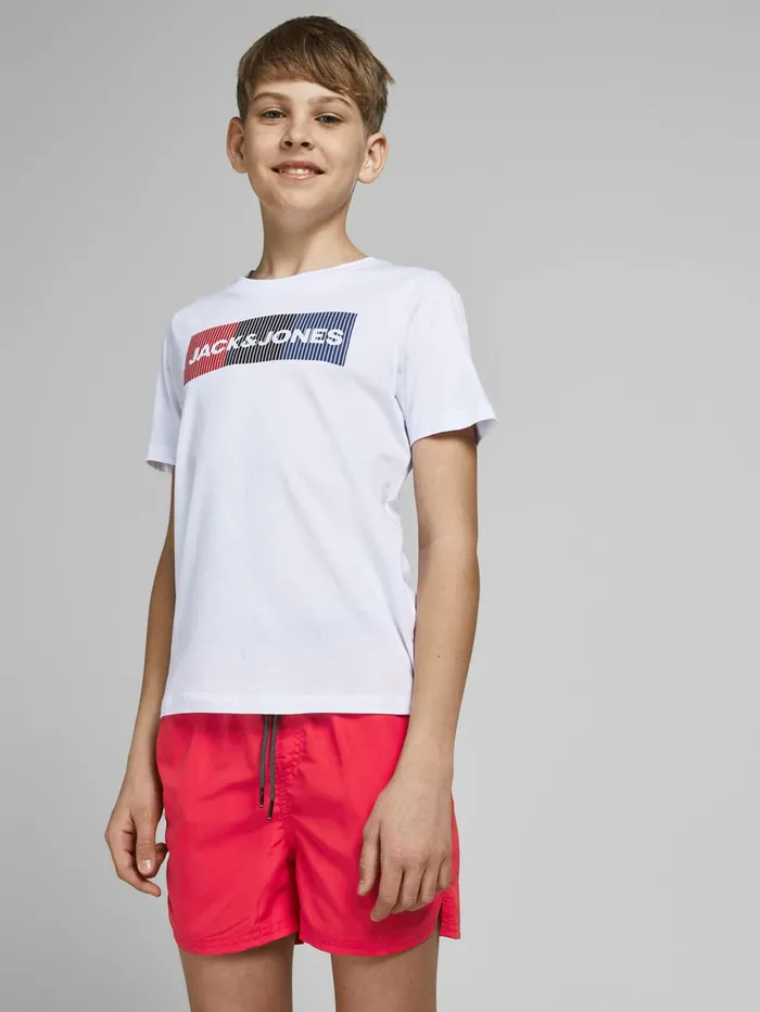 Shirts JACK and JONES Junior BOYS RECYCLED POLYESTER SWIM SHORTS Red Flame Scarlet Online
