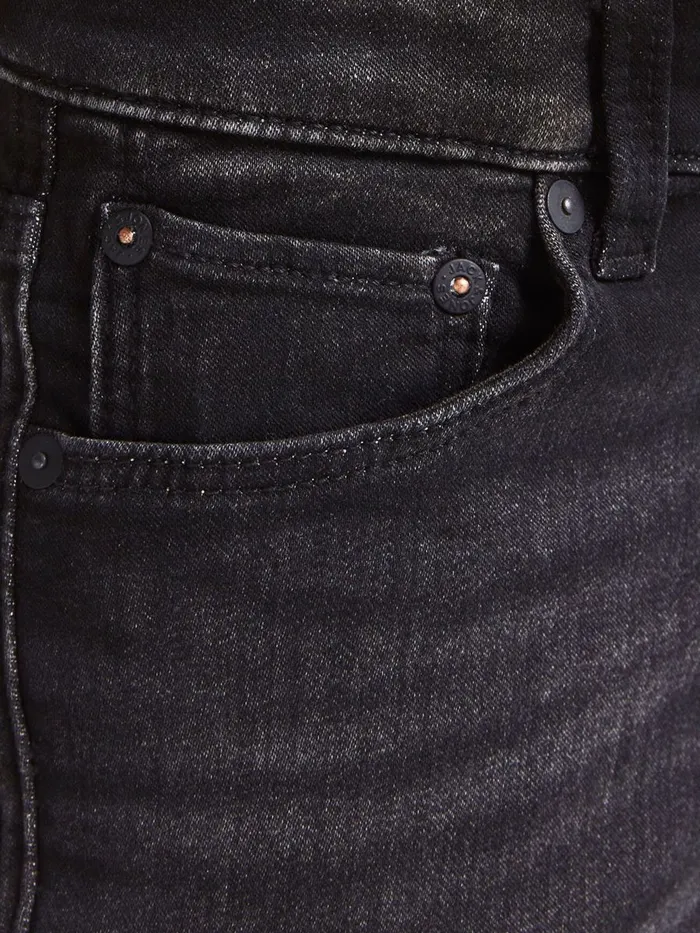 Shirts JACK and JONES Junior BOYS RICK ICON GE 437 INDIGO KNIT DENIM SHORTS Black Black Denim On Sale
