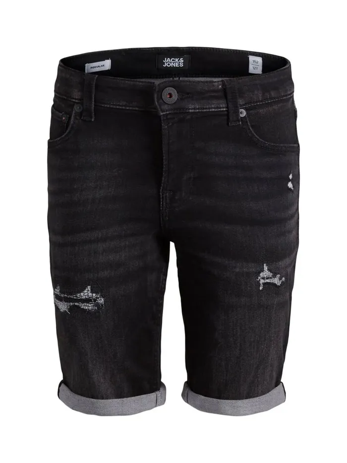 Shirts JACK and JONES Junior BOYS RICK ICON GE 437 INDIGO KNIT DENIM SHORTS Black Black Denim On Sale