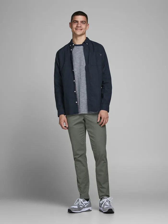 Shirts JACK and JONES Mens BUTTONDOWN OXFORD SHIRT Blue Navy Blazer Online