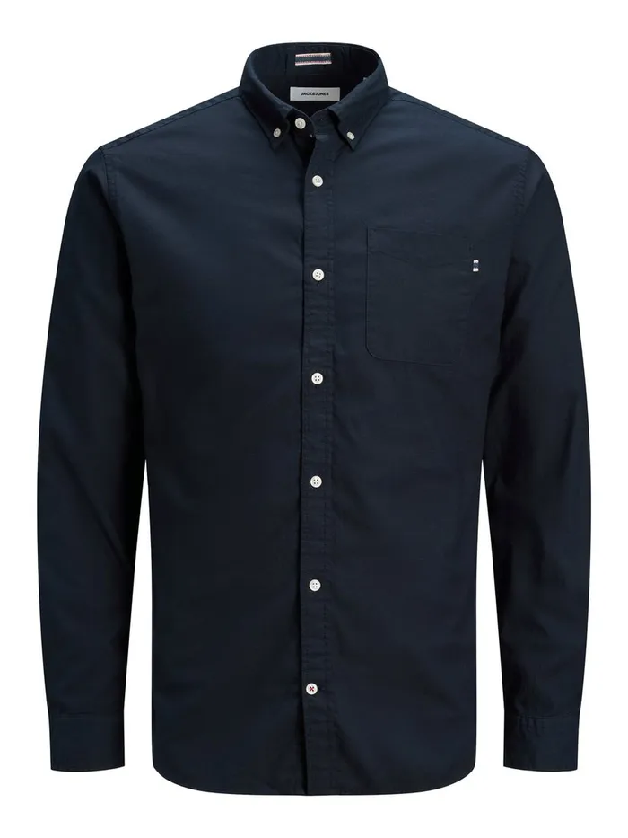 Shirts JACK and JONES Mens BUTTONDOWN OXFORD SHIRT Blue Navy Blazer Online