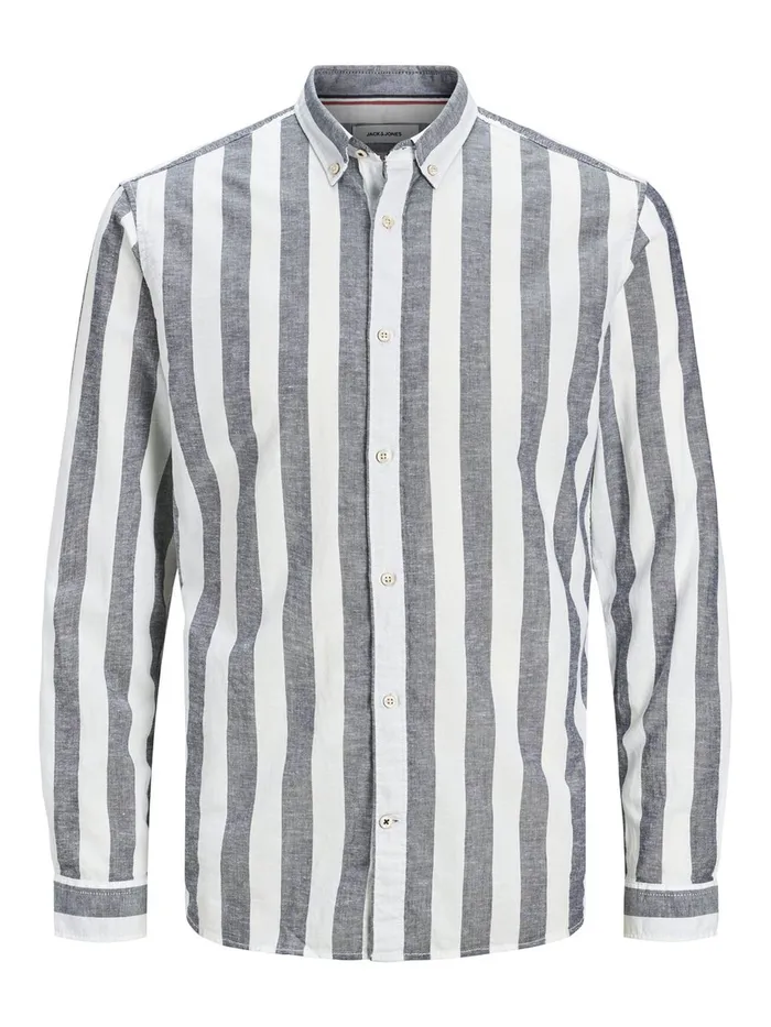 Shirts JACK and JONES Mens BUTTONDOWN SHIRT Grey Navy Blazer Cheap On Sale